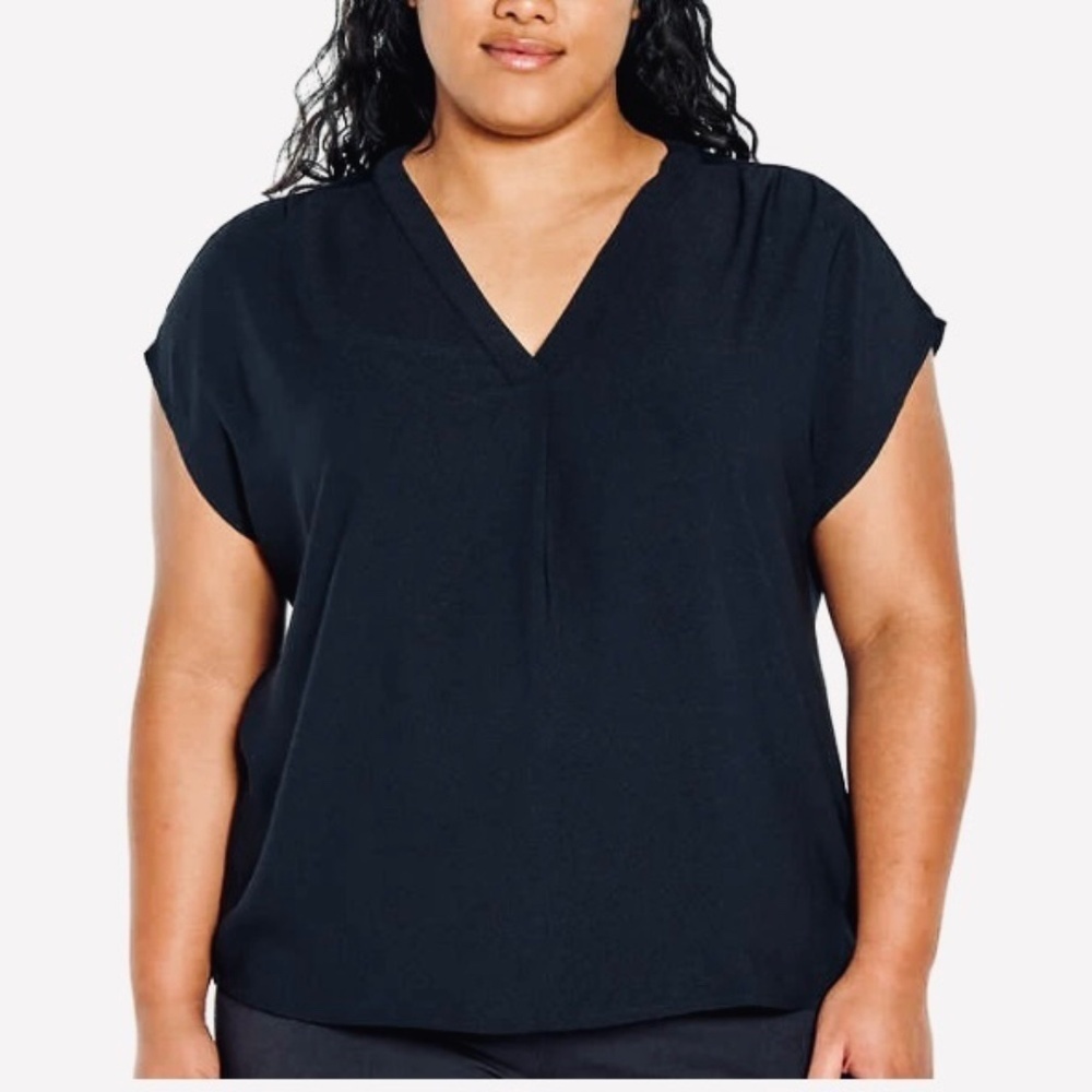 Banana Republic Ladies’ Blouse, V-Neck, Relaxed Fit, Black, XXL NWT